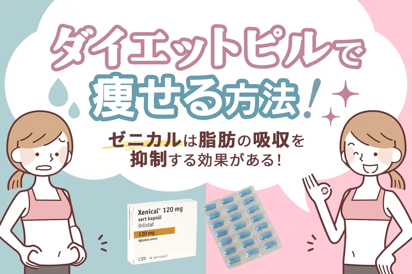 ダイエットピルで痩せる方法!ゼニカルは脂肪の吸収を抑制する効果がある