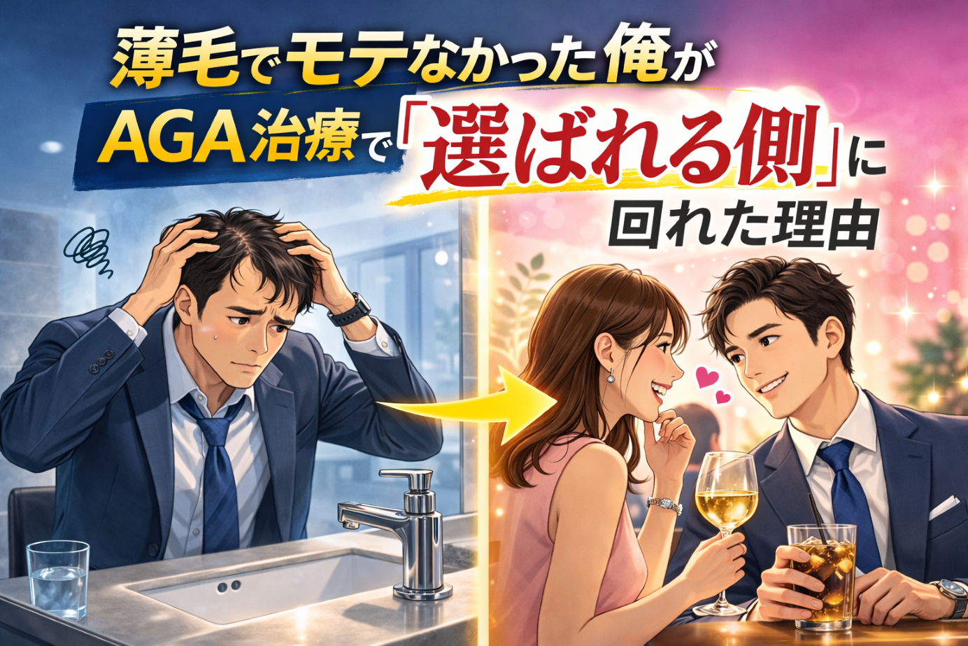 薄毛でモテなかった俺が、AGA治療で「選ばれる側」に回れた理由