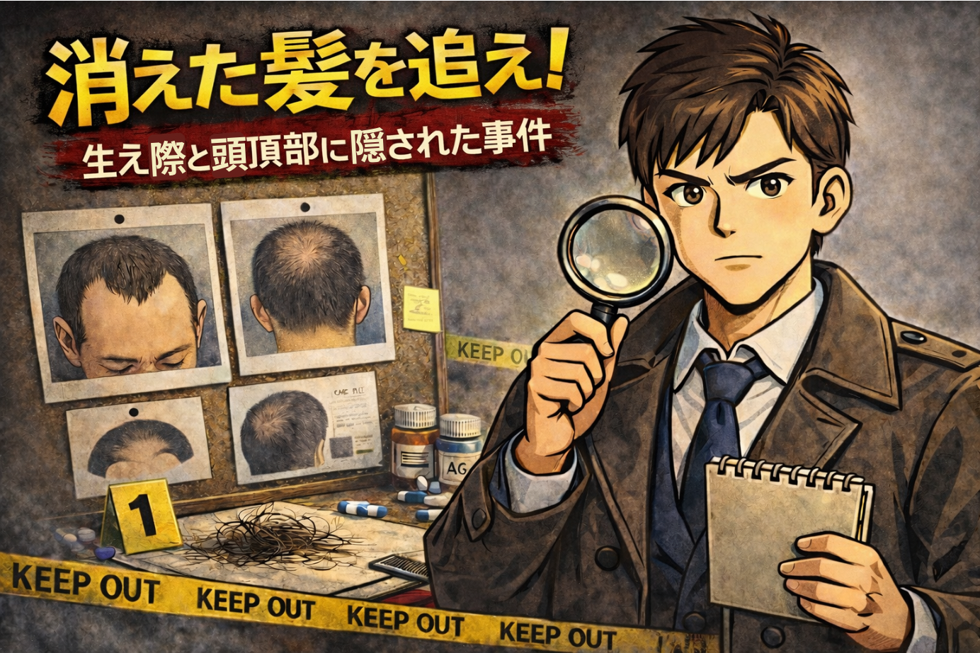 消えた髪を追え！｜生え際と頭頂部に隠された事件