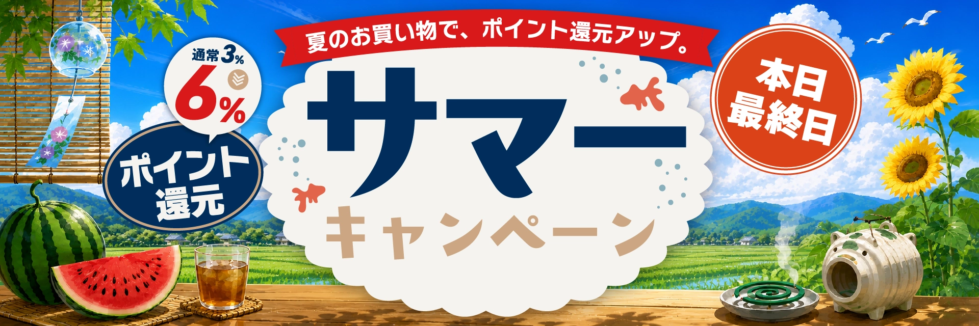 サマーキャンペーン｜ポイント還元　本日最終日
