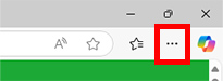 1.Microsoft Edgeを起動して右上の三点リーダー（・が横に3つ並んだもの）をクリックします。